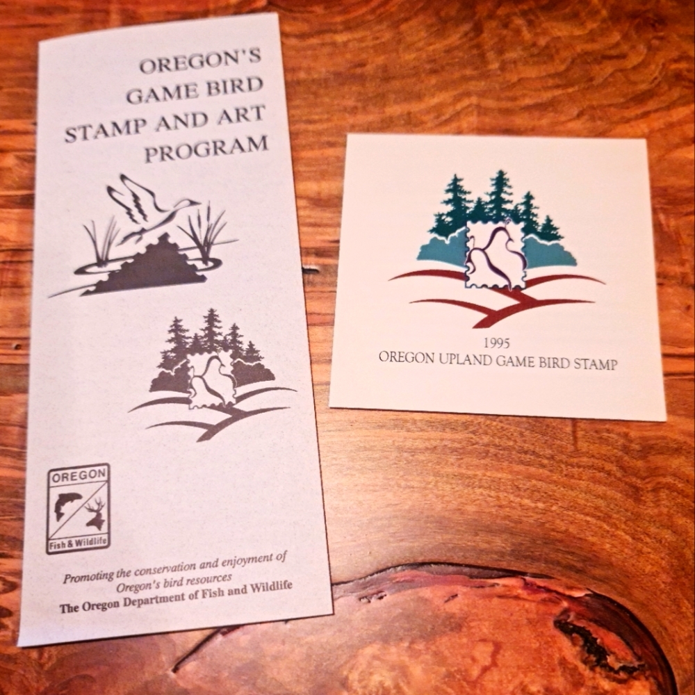 Oregon's Game Bird Stamp & Art Program Mint Condition Stamp Winter Quail 1995